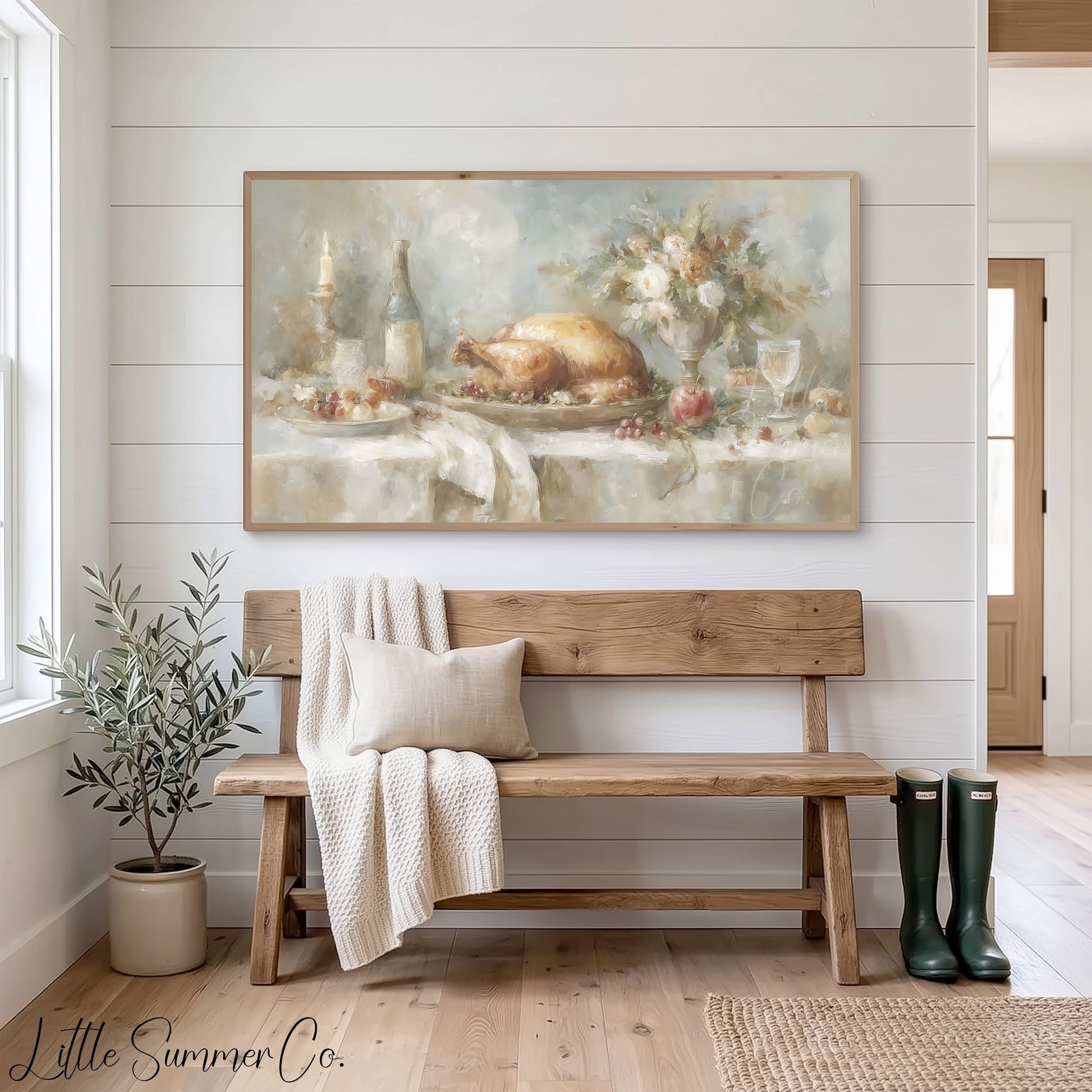 Roast Turkey Table Frame TV Art displayed on a TV