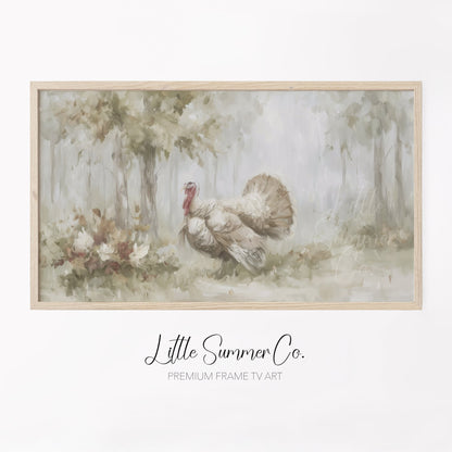 Woodland Turkey Frame TV Art displayed on a TV