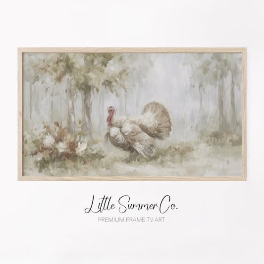Woodland Turkey Frame TV Art displayed on a TV