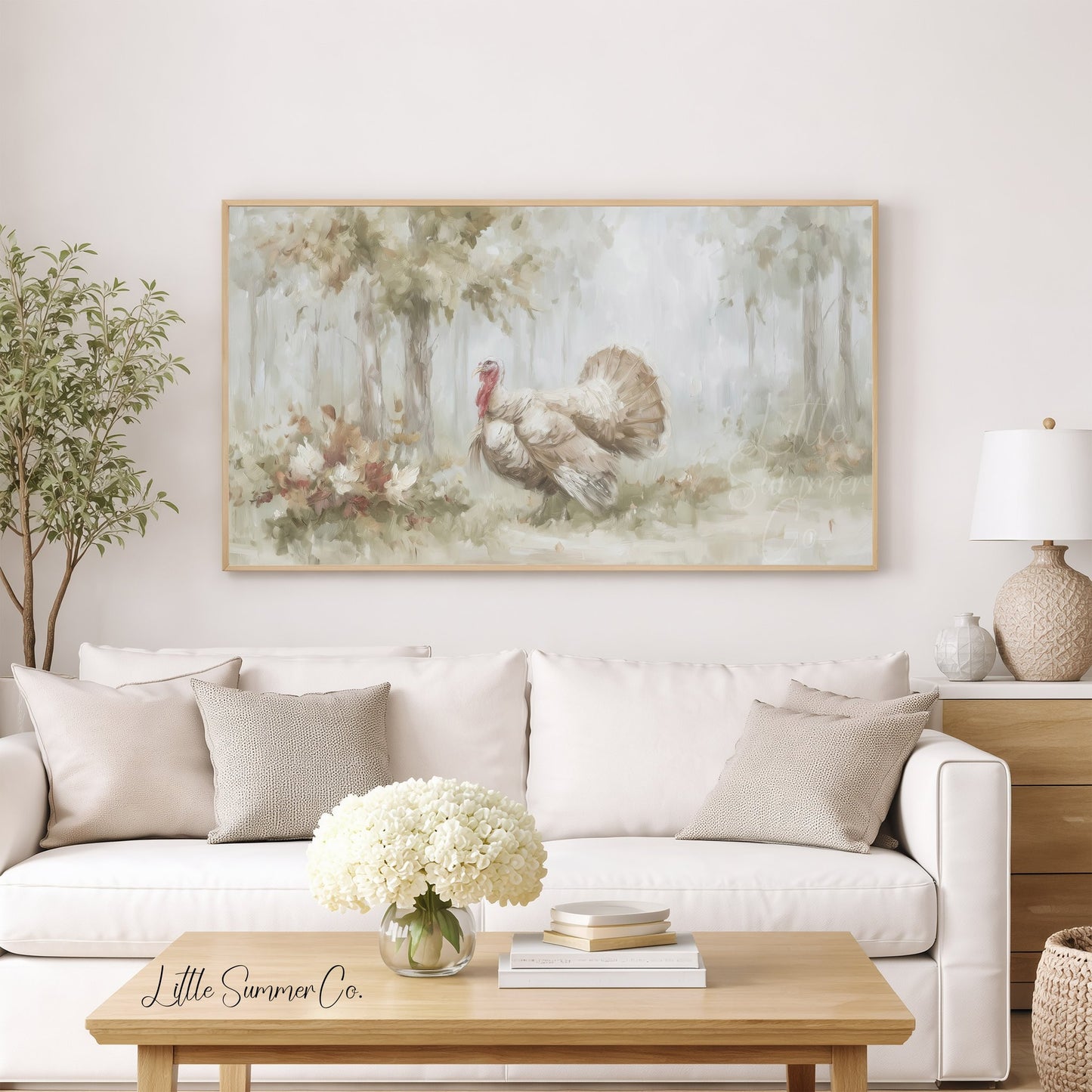 Woodland Turkey Frame TV Art displayed on a TV