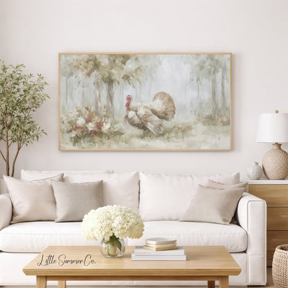 Woodland Turkey Frame TV Art displayed on a TV
