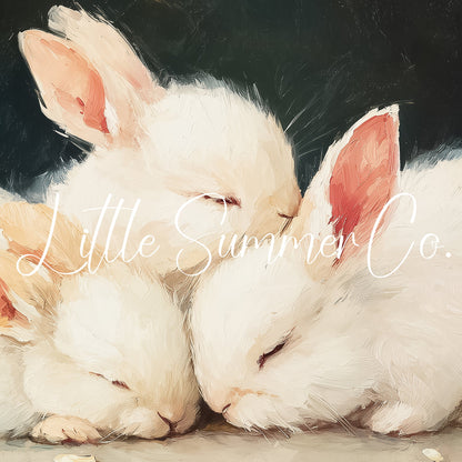 Sleeping Bunnies Frame TV Art displayed on a TV
