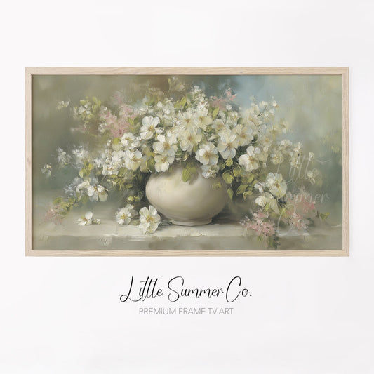 Blossom Vase Bouquet Frame TV Art displayed on a TV