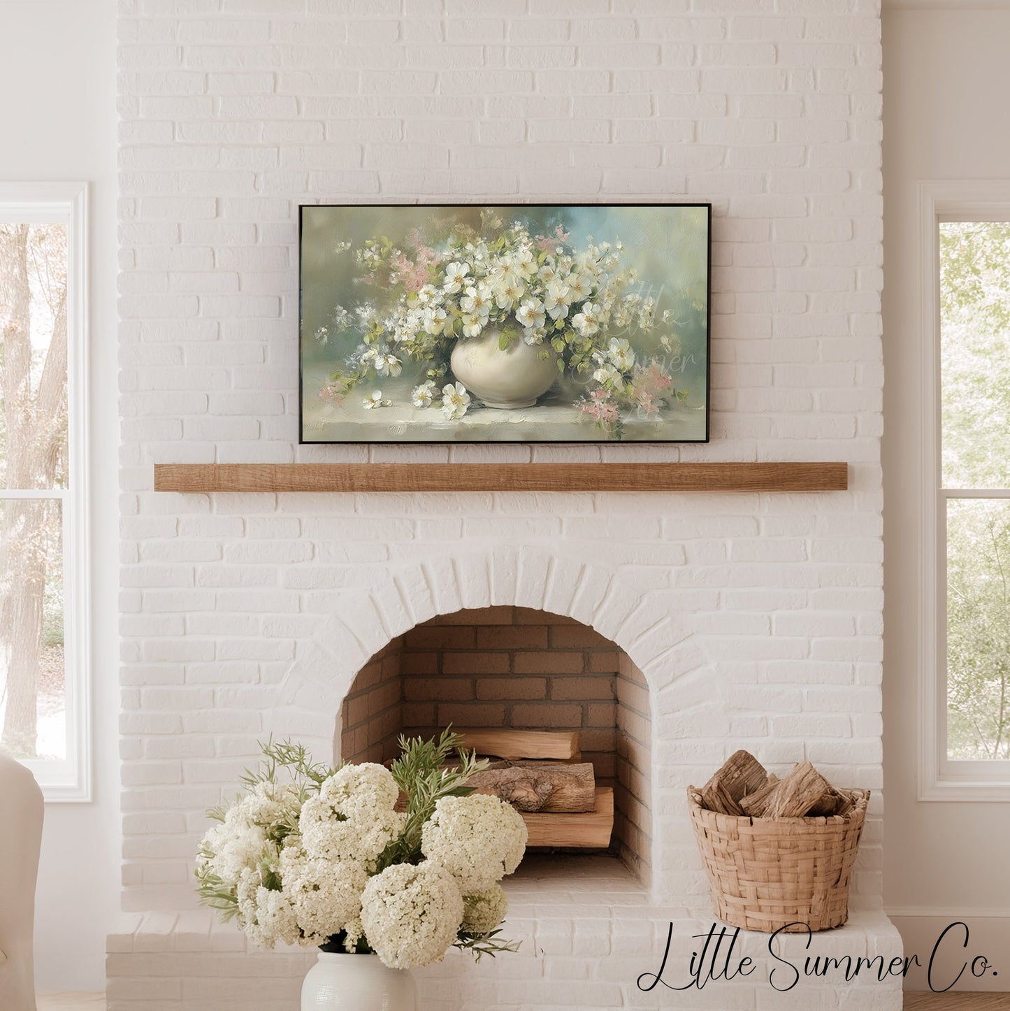 Blossom Vase Bouquet Frame TV Art displayed on a TV
