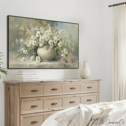 Blossom Vase Bouquet Frame TV Art displayed on a TV