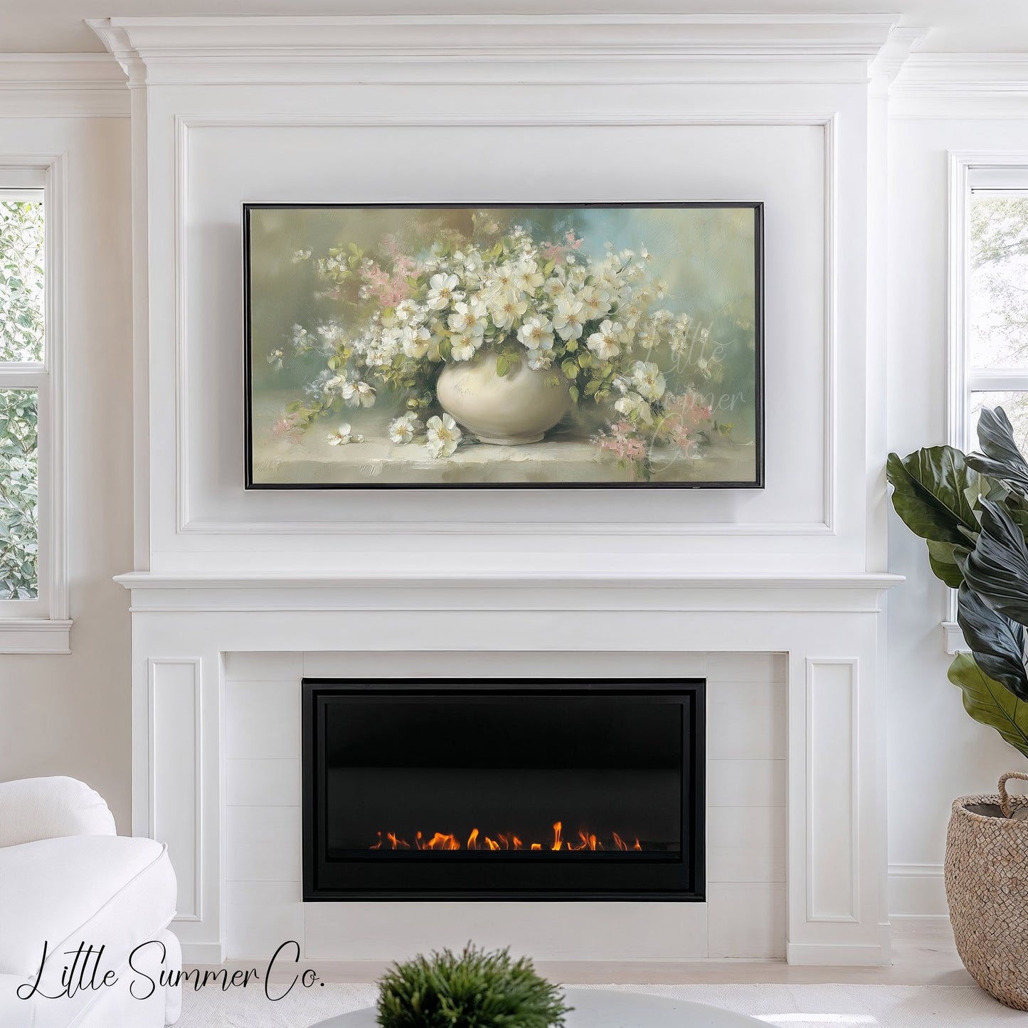 Blossom Vase Bouquet Frame TV Art displayed on a TV