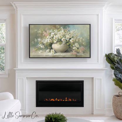 Blossom Vase Bouquet Frame TV Art displayed on a TV