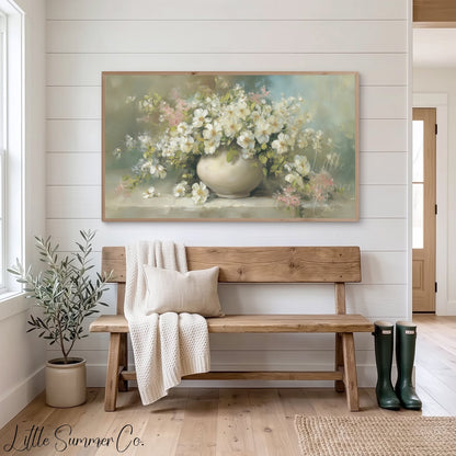 Blossom Vase Bouquet Frame TV Art displayed on a TV