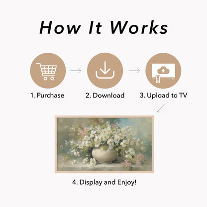 Blossom Vase Bouquet Frame TV Art displayed on a TV