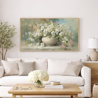 Blossom Vase Bouquet Frame TV Art displayed on a TV