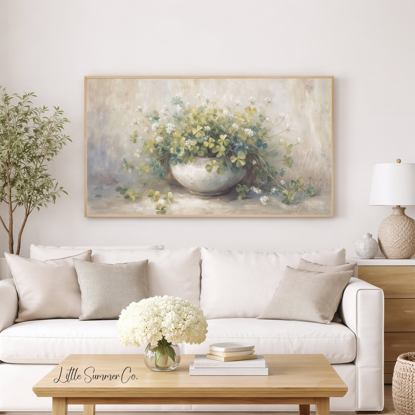 Shamrock Bowl Arrangement Frame TV Art displayed on a TV