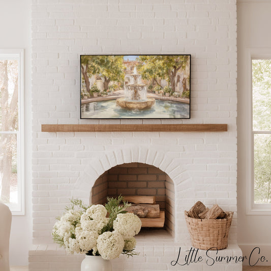 Courtyard Fountain Frame TV Art displayed on a TV