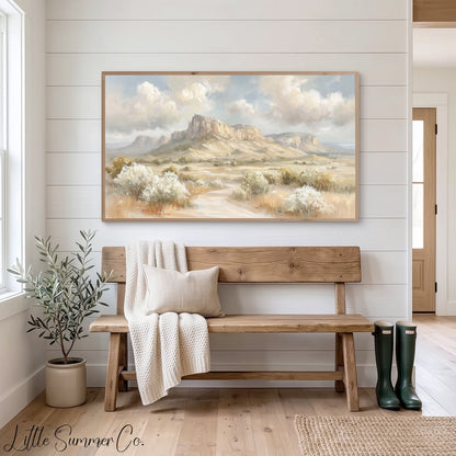 Desert Mesas Frame TV Art displayed on a TV