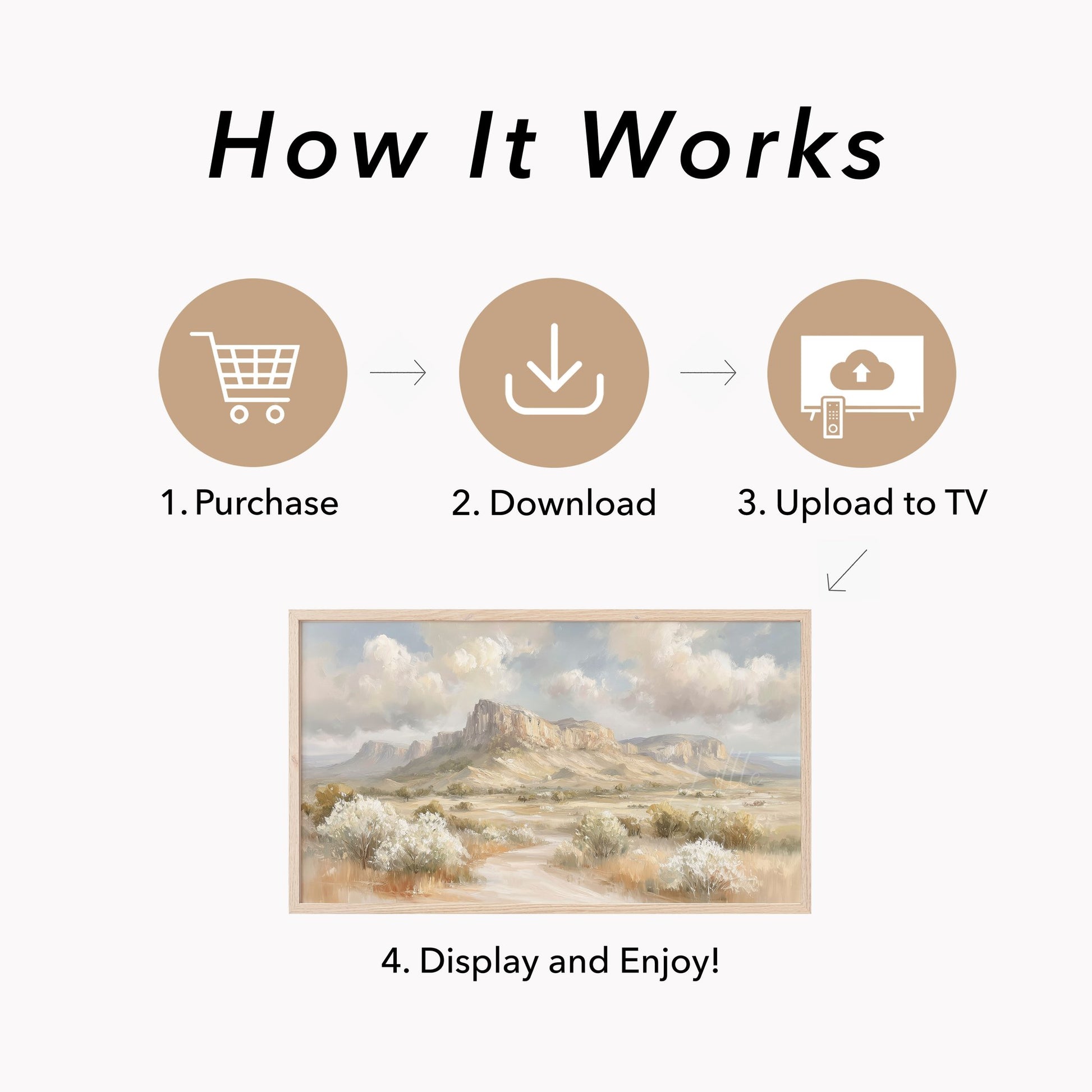 Desert Mesas Frame TV Art displayed on a TV