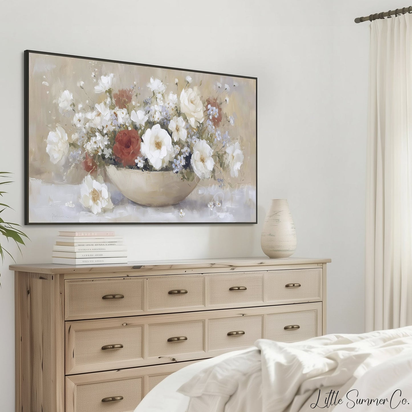 Rose Bowl Bouquet Frame TV Art displayed on a TV