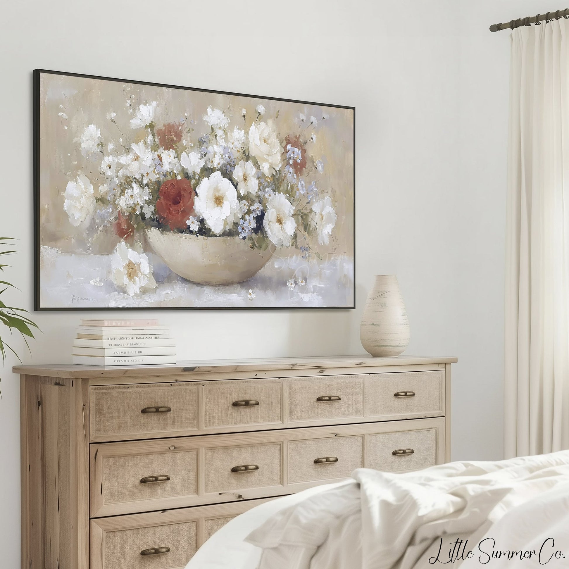 Rose Bowl Bouquet Frame TV Art displayed on a TV