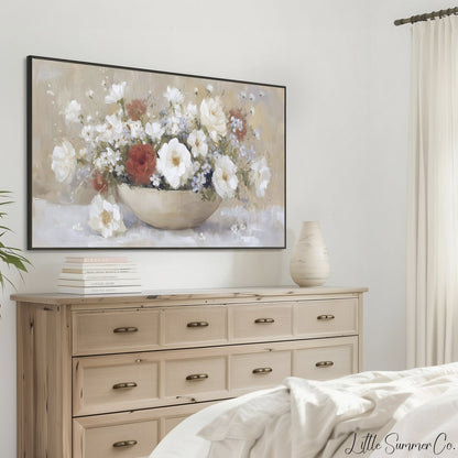 Rose Bowl Bouquet Frame TV Art displayed on a TV