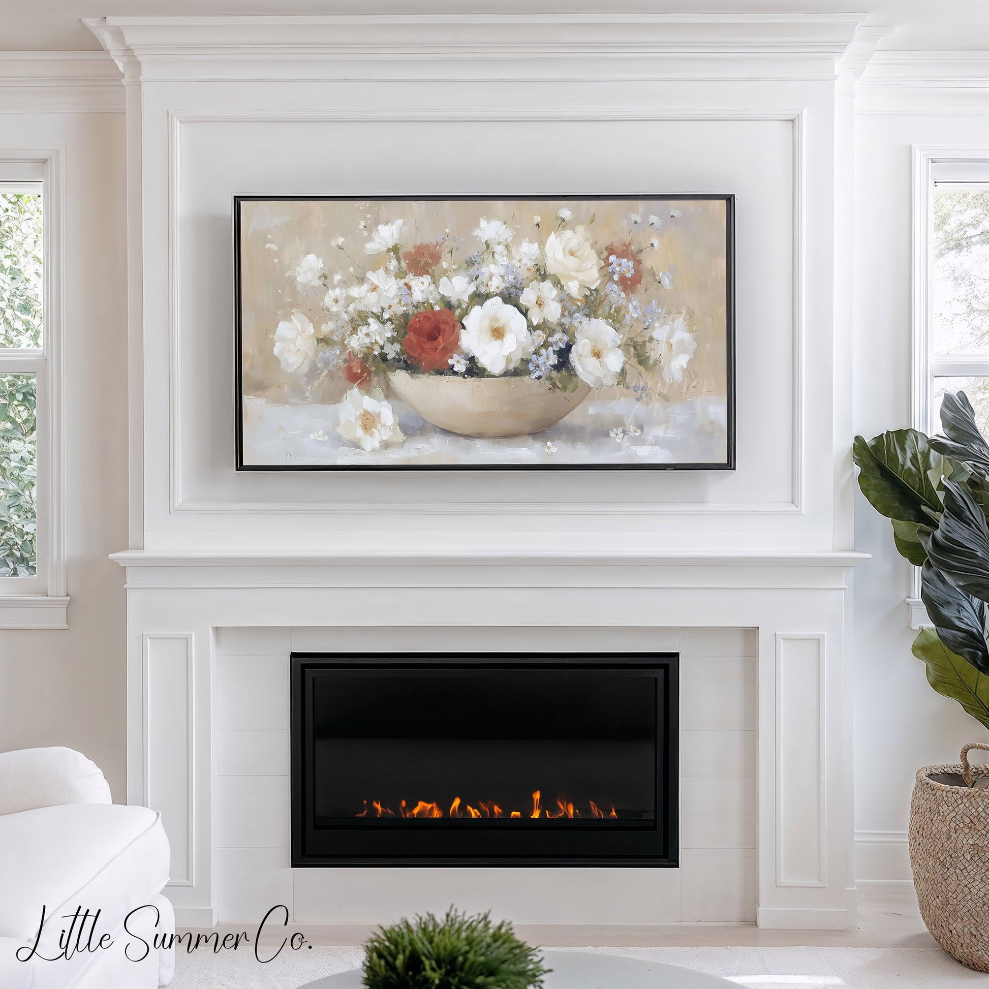Rose Bowl Bouquet Frame TV Art displayed on a TV