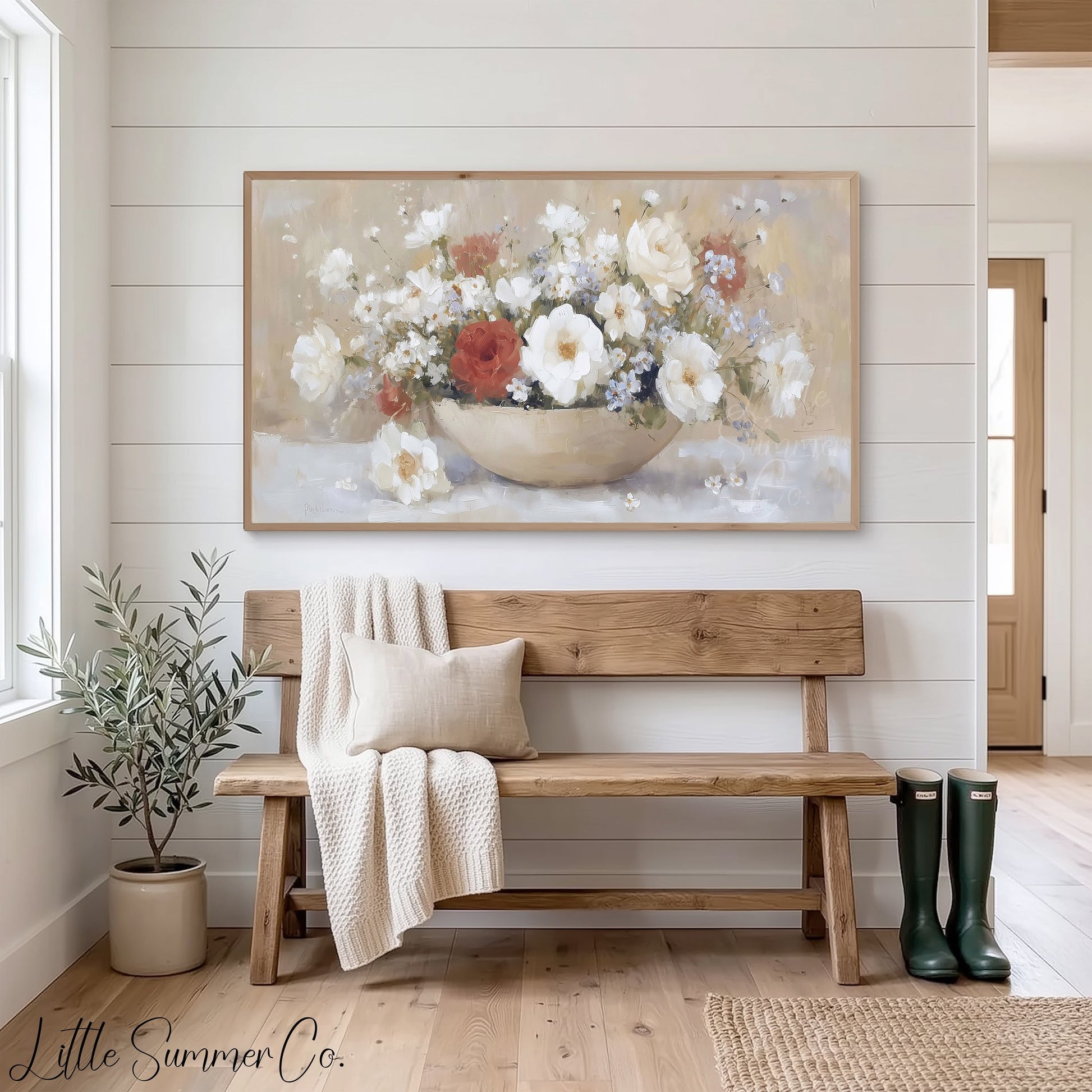 Rose Bowl Bouquet Frame TV Art displayed on a TV