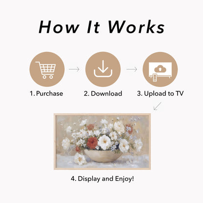 Rose Bowl Bouquet Frame TV Art displayed on a TV