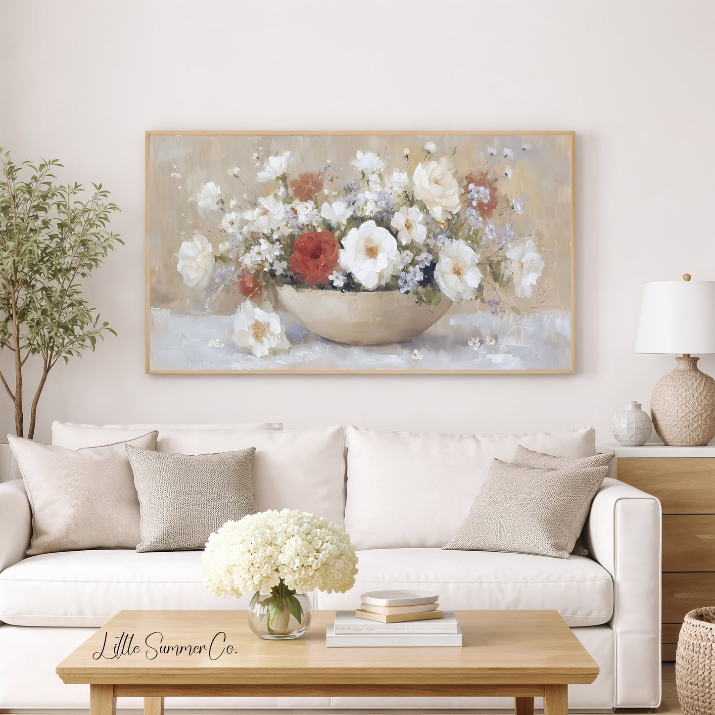 Rose Bowl Bouquet Frame TV Art displayed on a TV