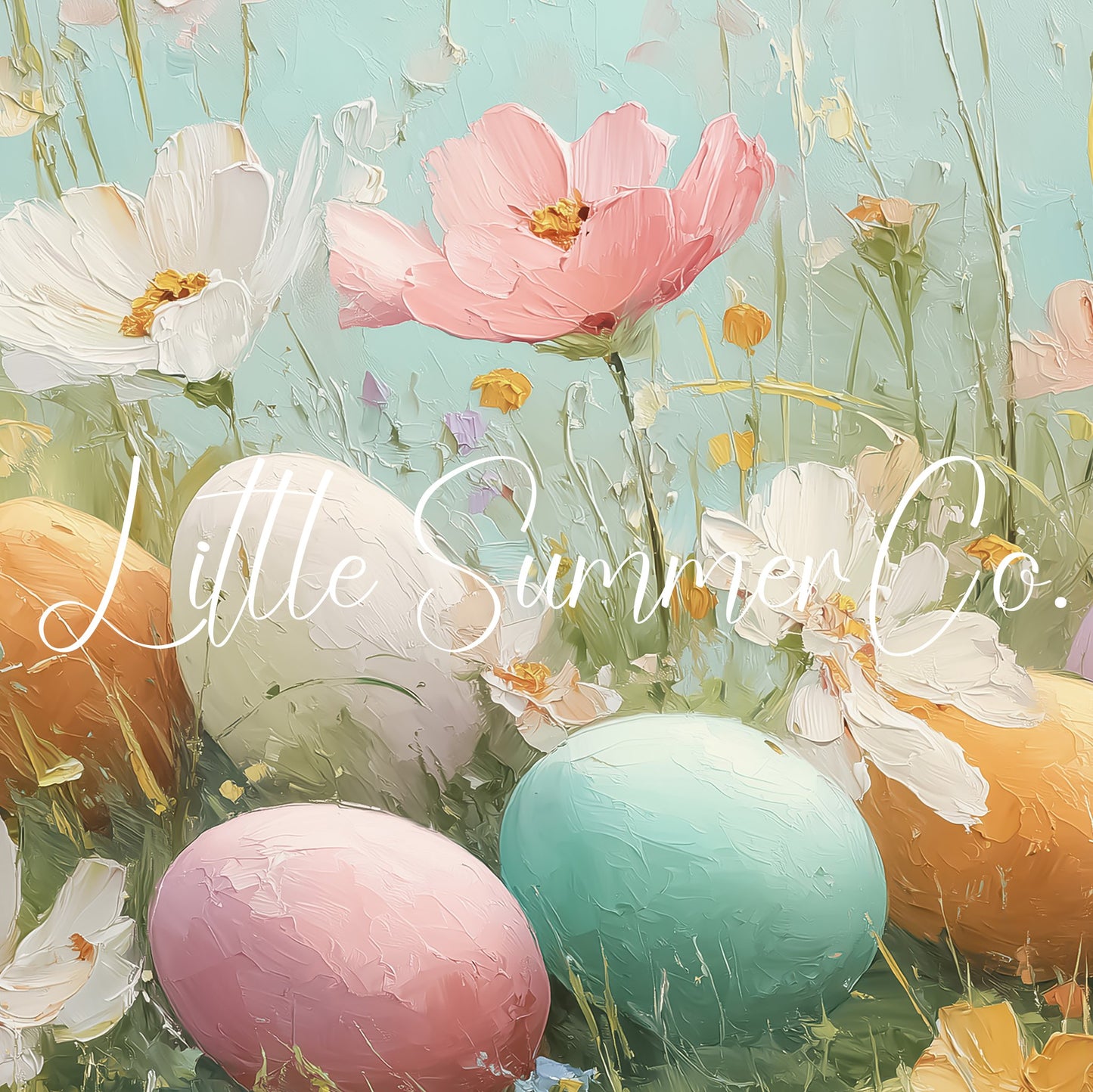 Easter Eggs Wildflower Meadow Frame TV Art displayed on a TV