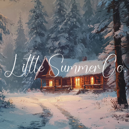 Snowy Cabin Path Frame TV Art displayed on a TV