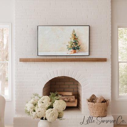 Potted Christmas Tree Frame TV Art displayed on a TV