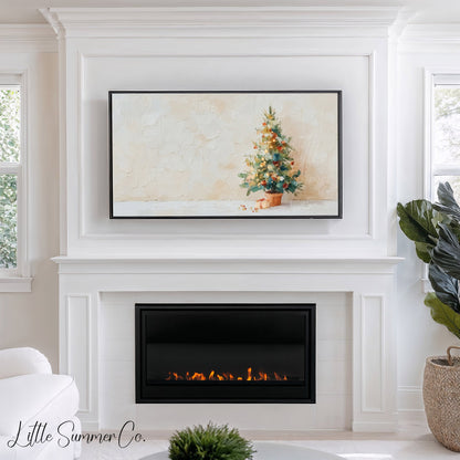 Potted Christmas Tree Frame TV Art displayed on a TV