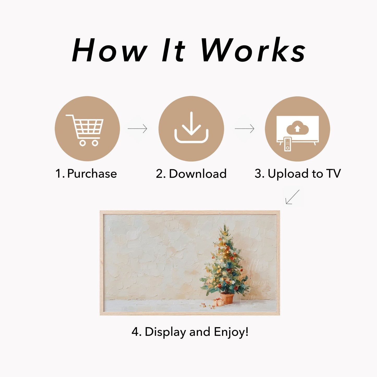 Potted Christmas Tree Frame TV Art displayed on a TV