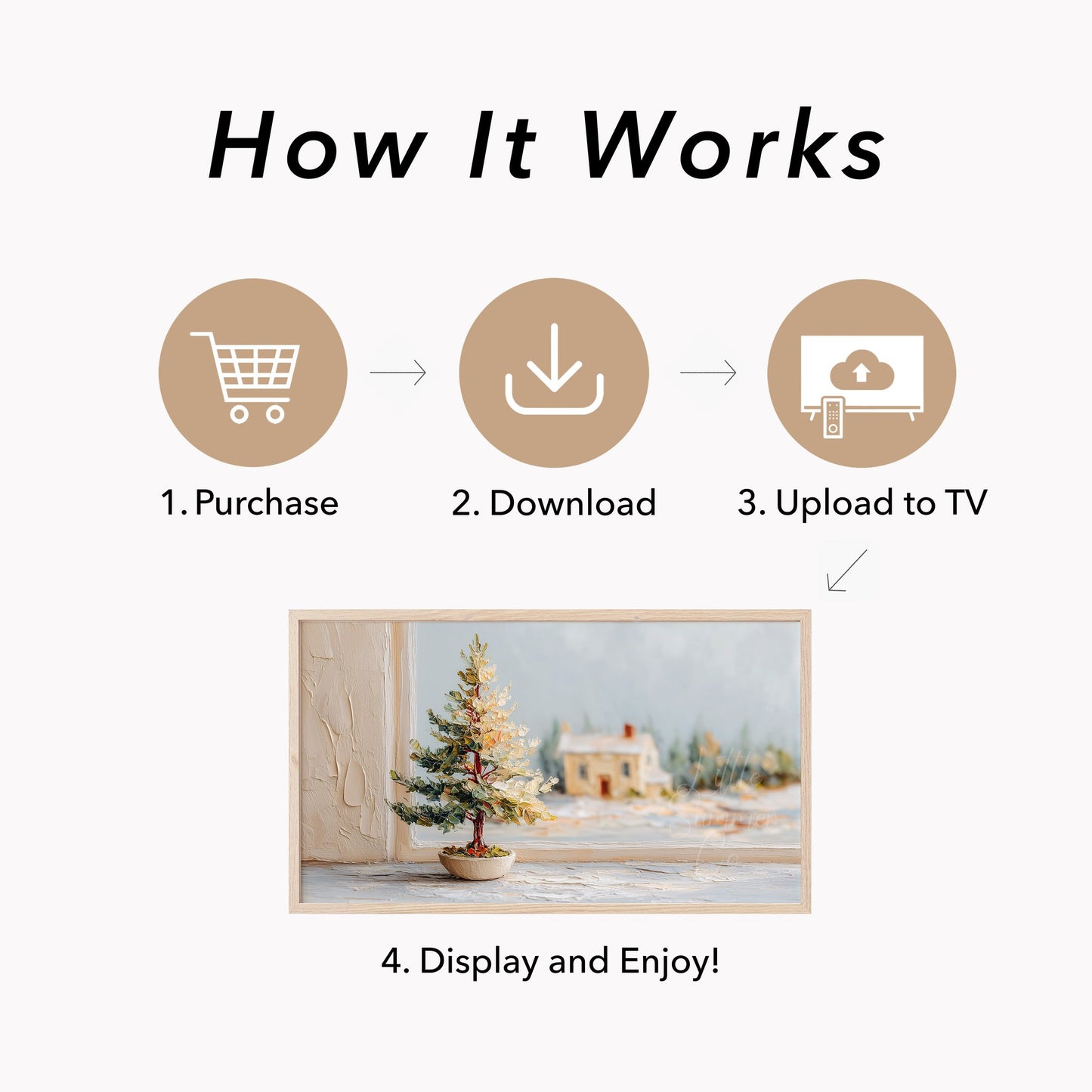 Winter Window Tree Frame TV Art displayed on a TV