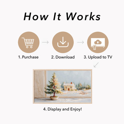 Winter Window Tree Frame TV Art displayed on a TV