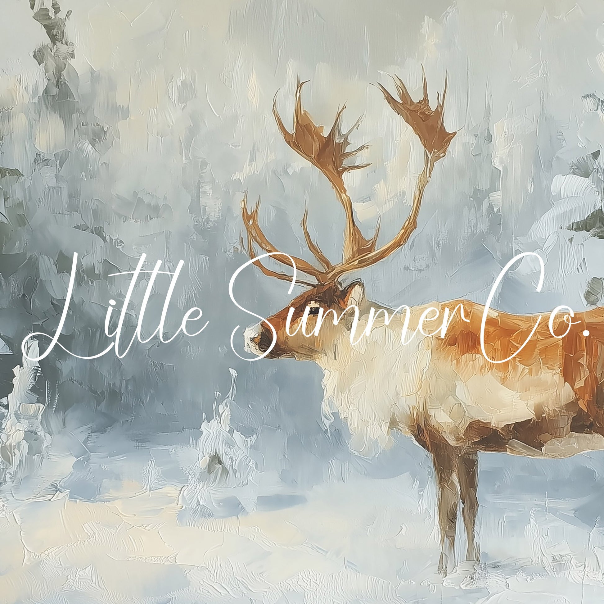 Forest Reindeer Frame TV Art displayed on a TV