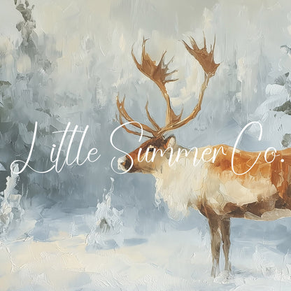 Forest Reindeer Frame TV Art displayed on a TV