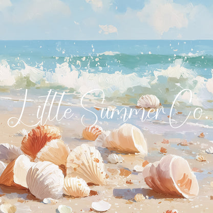 Beach Shells Frame TV Art displayed on a TV