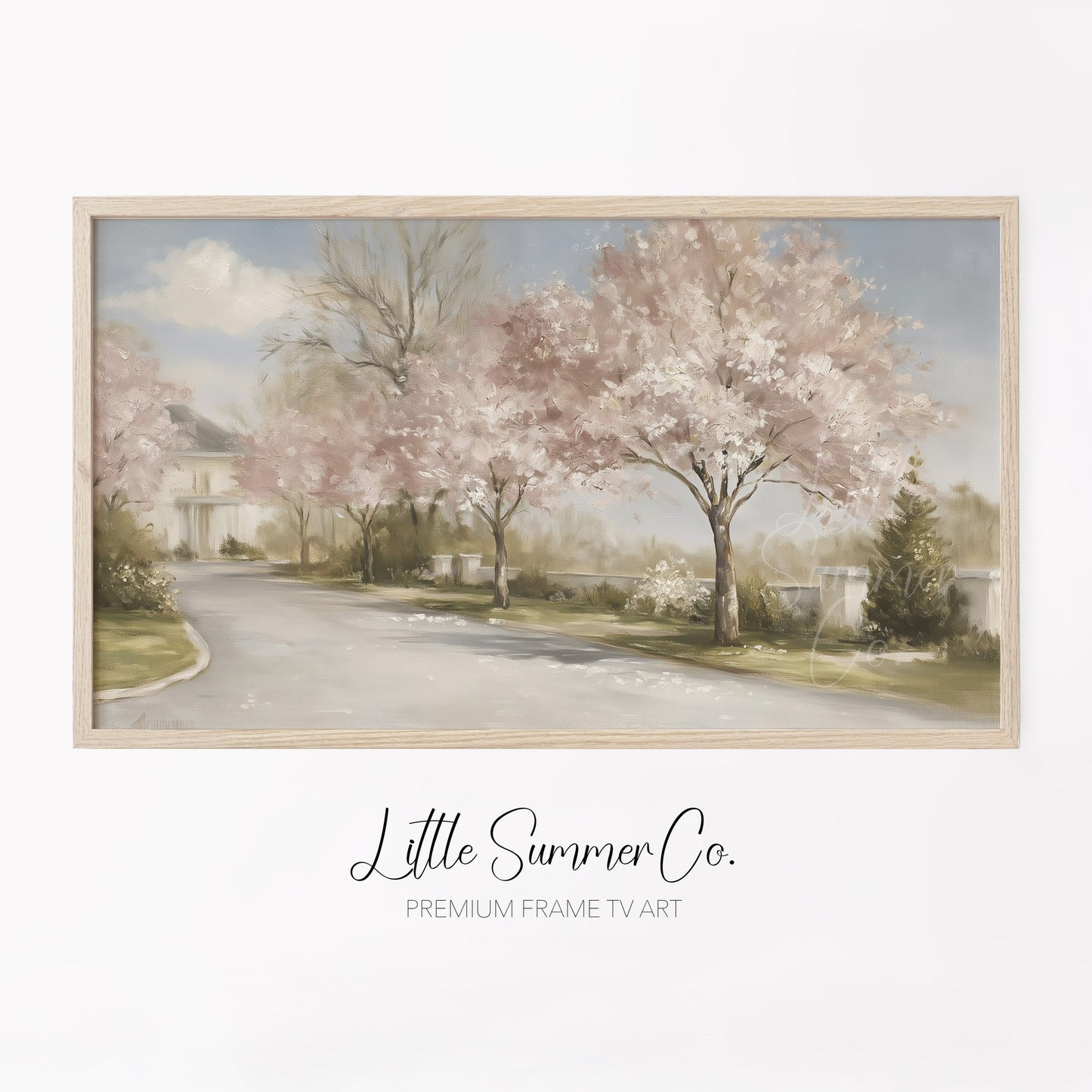 Blossom Tree Lane Frame TV Art displayed on a TV