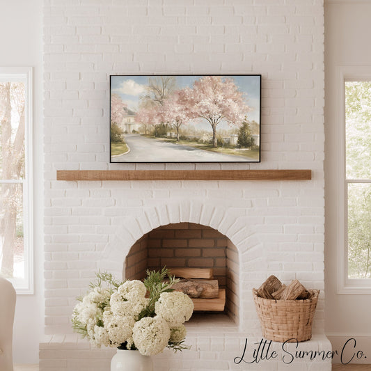 Blossom Tree Lane Frame TV Art displayed on a TV