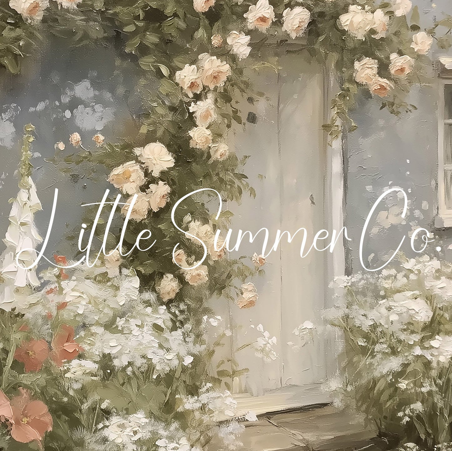 Cottage Garden Roses Frame TV Art displayed on a TV