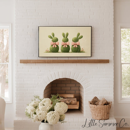 Bunny Topiaries Frame TV Art displayed on a TV