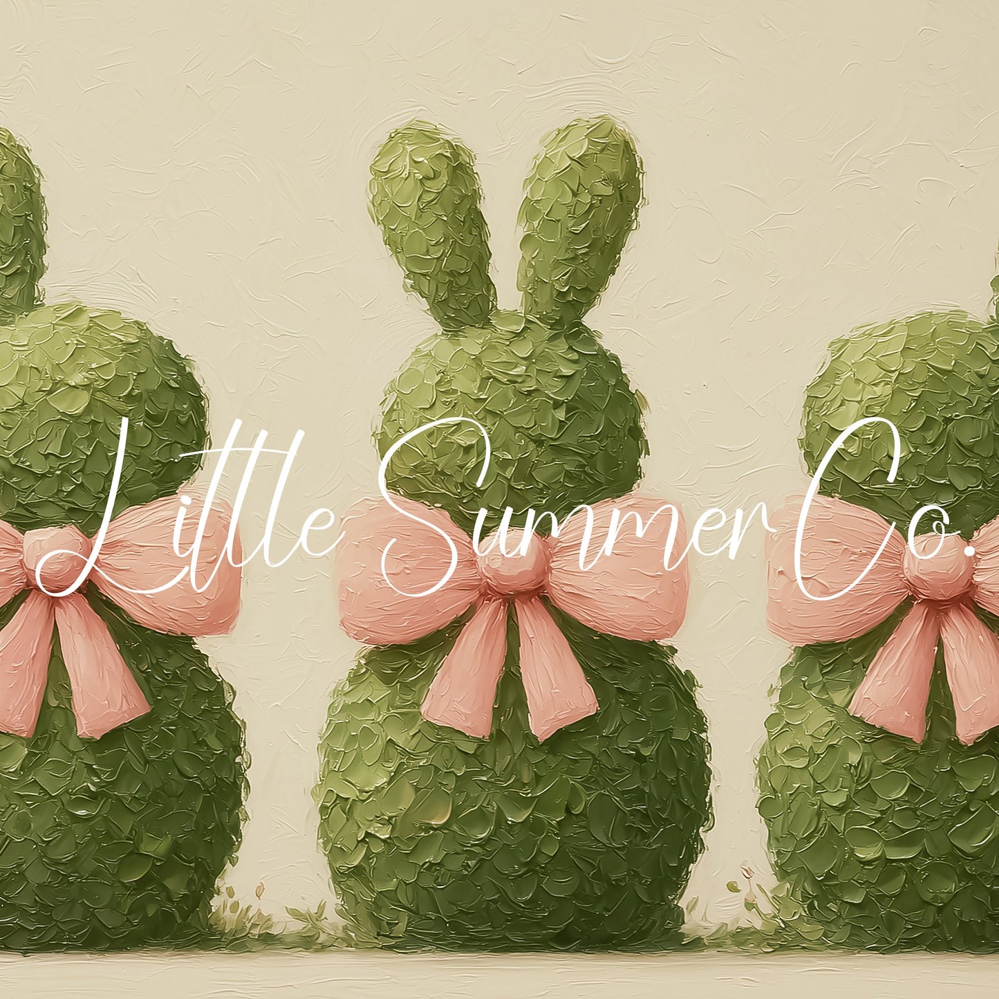 Bunny Topiaries Frame TV Art displayed on a TV