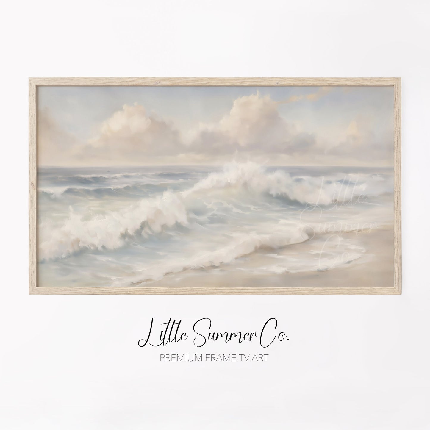 Gentle Beach Surf Frame TV Art displayed on a TV