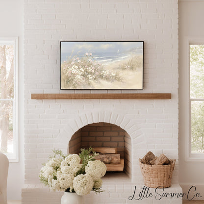 Beach Dune Flowers Frame TV Art displayed on a TV