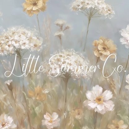 Soft Wildflower Meadow Neutral Frame TV Art displayed on a TV