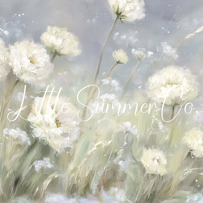 Soft Meadow Flowers Frame TV Art displayed on a TV