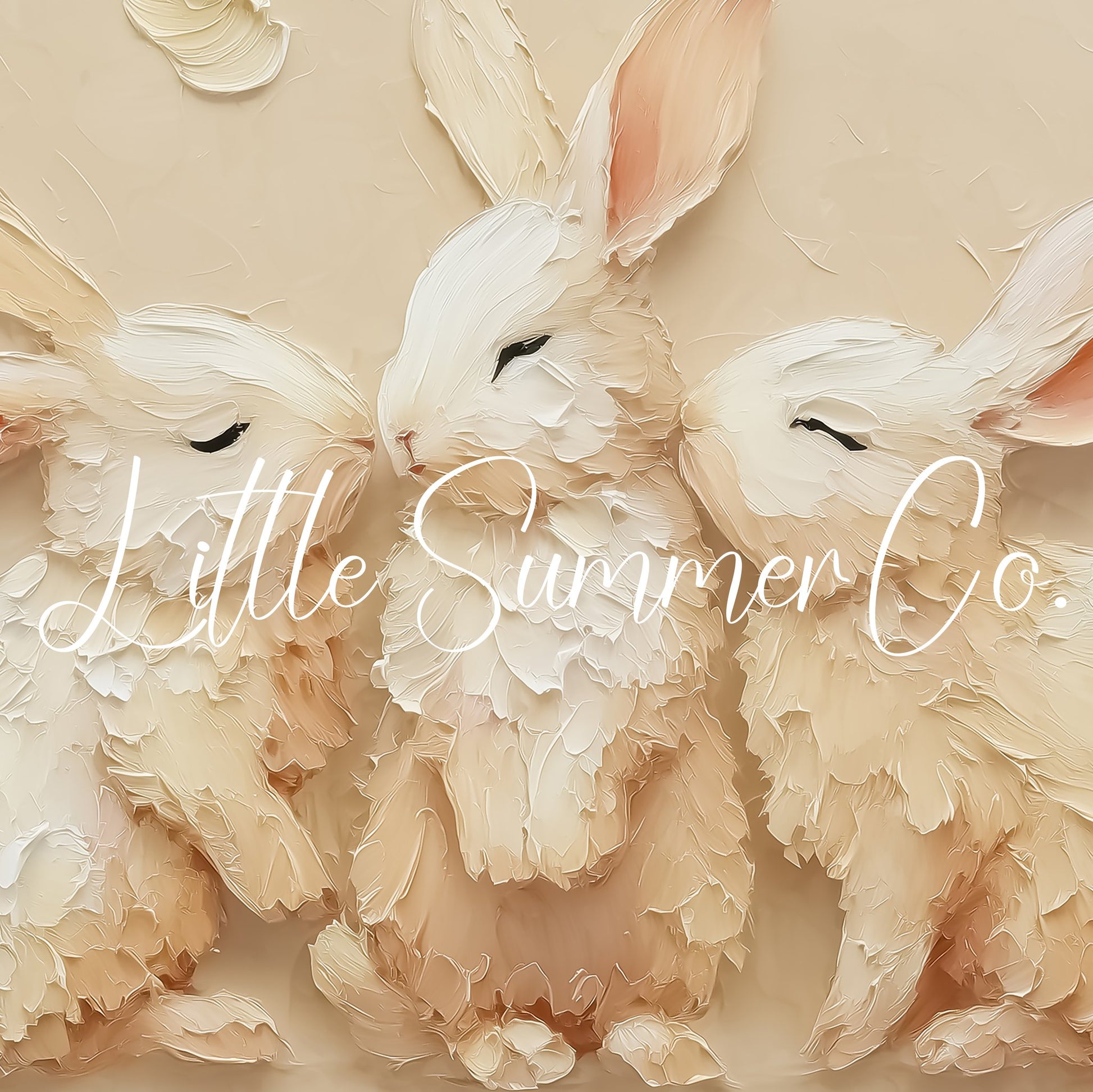 White Rabbits With Feathers Frame TV Art displayed on a TV