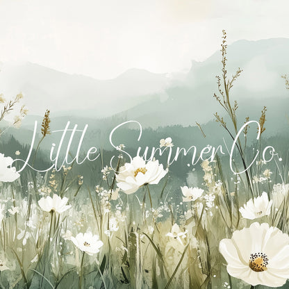 White Mountain Wildflowers Frame TV Art displayed on a TV