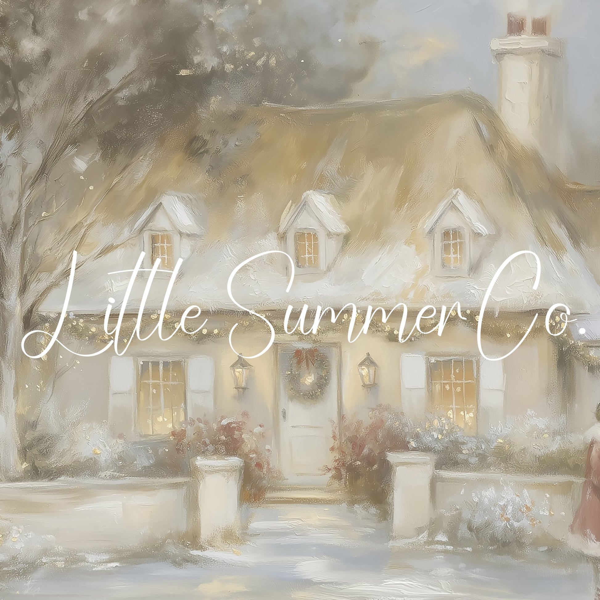 Snowy Cottage Carolers Frame TV Art displayed on a TV