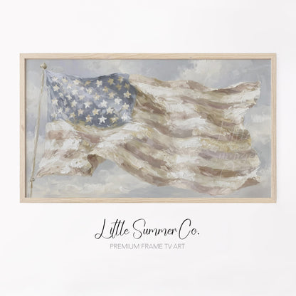American Flag Frame TV Art displayed on a TV