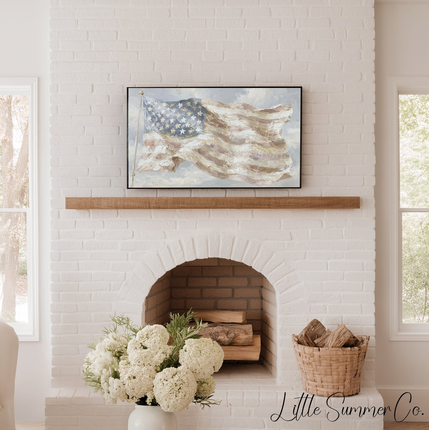 American Flag Frame TV Art displayed on a TV