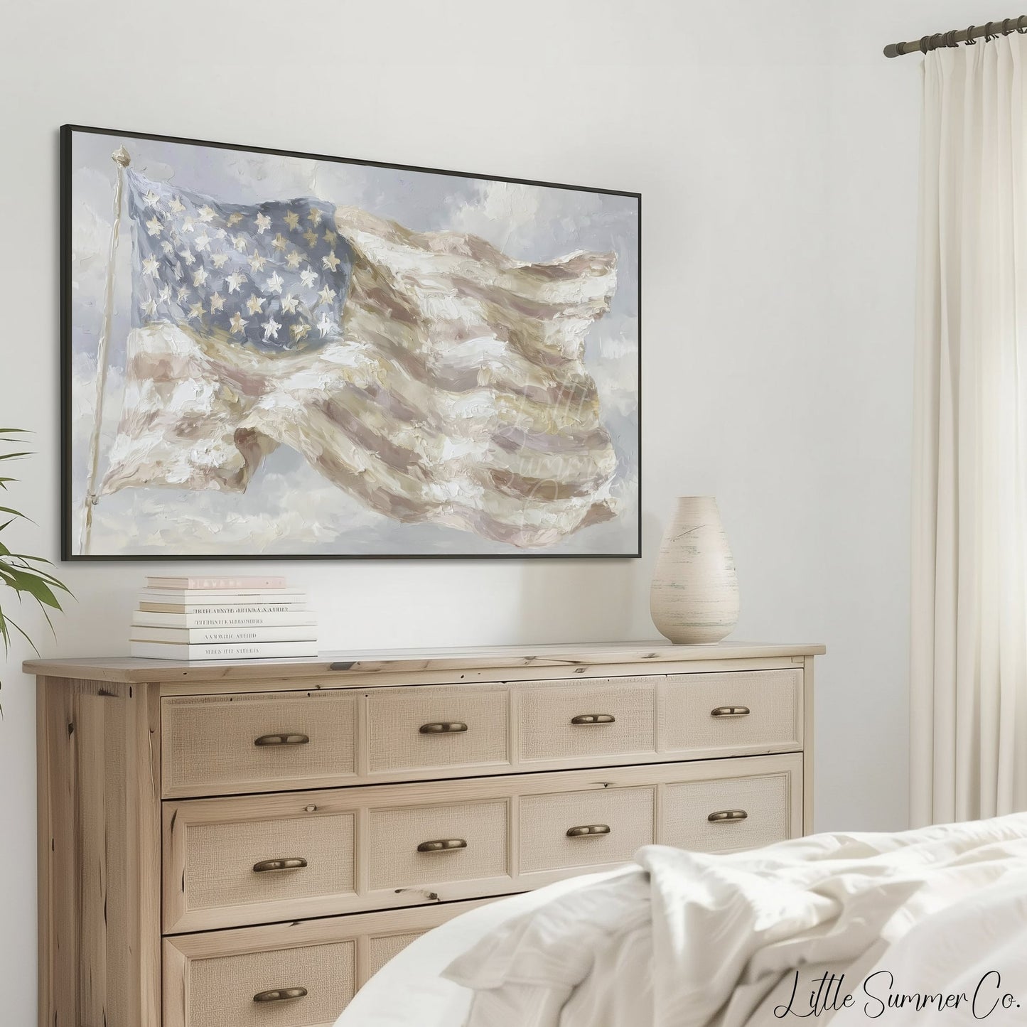 American Flag Frame TV Art displayed on a TV